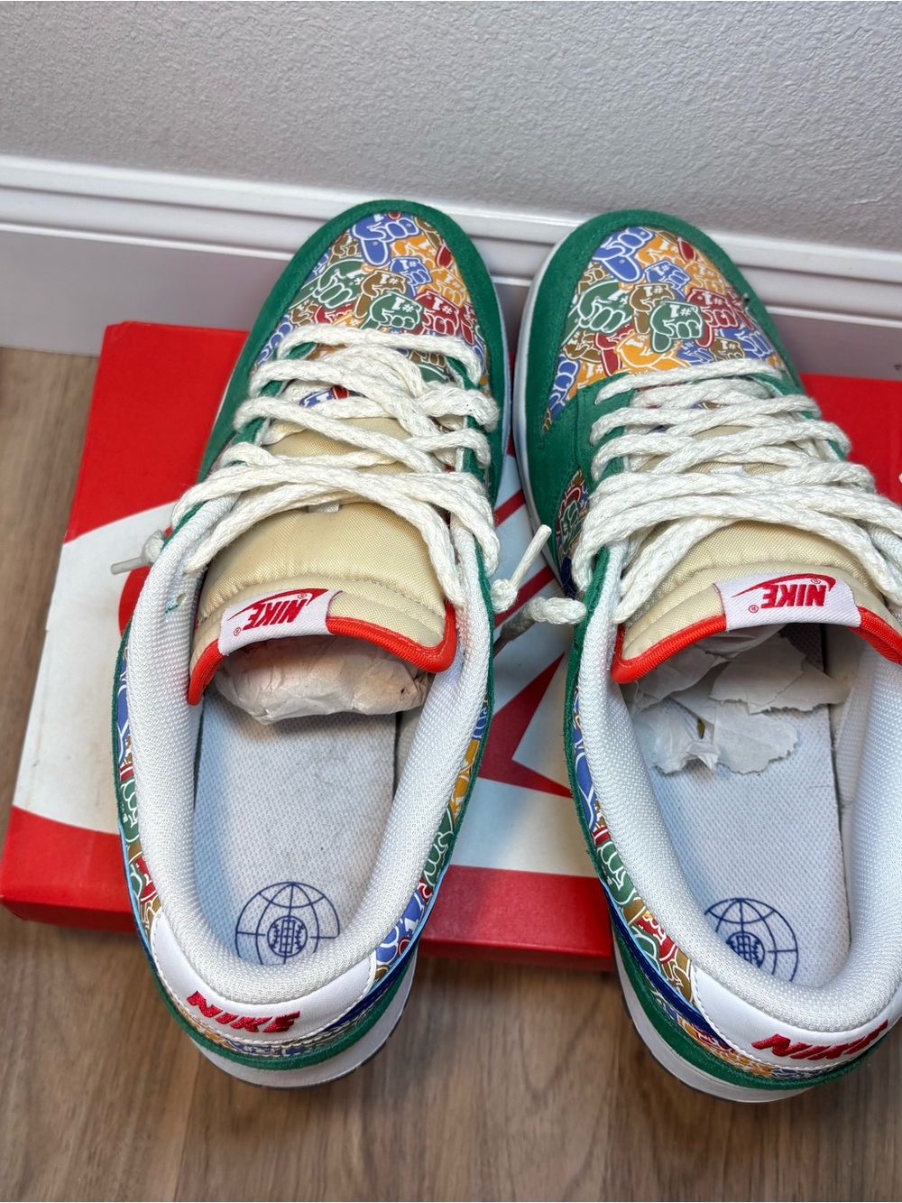 Nike Dunk Low Foam Finger Multicolor Low-Top Sneakers — Green, Blue, Red, Yellow - Picture 6 of 8